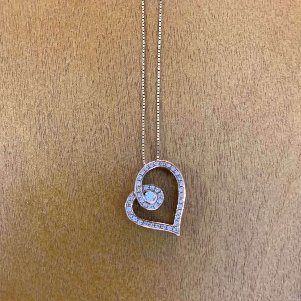 Diamond Rose Gold Heart Necklace